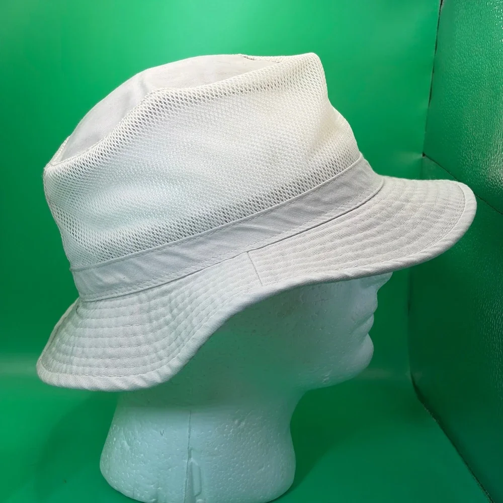 DPC Dorfman Pacific Bucket Hat Mens M Gray Mesh Crown Safari Fisherman Vented